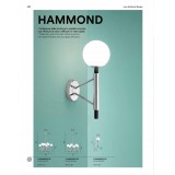 FANEUROPE I-HAMMOND-AP | Hammond Faneurope zidna svjetiljka Luce Ambiente Design 1x E14 krom, crno, opal