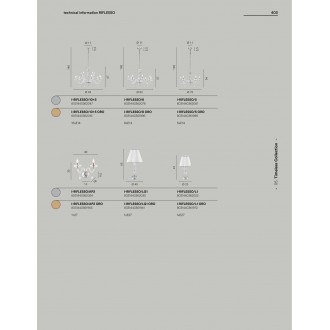 FANEUROPE I-RIFLESSO/L1 ORO | Riflesso-FE Faneurope stolna svjetiljka Luce Ambiente Design 47cm s prekidačem 1x E14 zlatno, kristal, bijelo