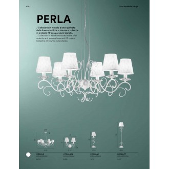 FANEUROPE I-PERLA/L1 | Perla-FE Faneurope stolna svjetiljka Luce Ambiente Design 40cm s prekidačem 1x E14 bijelo, kristal
