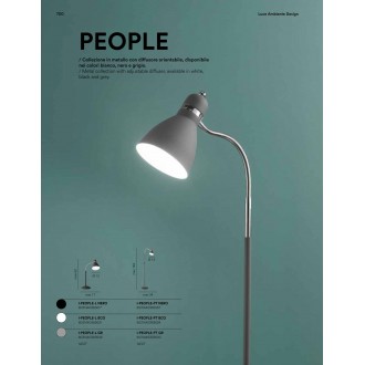 FANEUROPE I-PEOPLE-PT BCO | People Faneurope podna svjetiljka Luce Ambiente Design 142cm sa prekidačem na kablu fleksibilna 1x E27 krom, bijelo