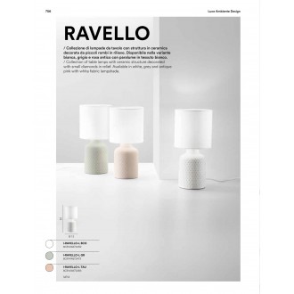 FANEUROPE I-RAVELLO-L GR | Rovello Faneurope stolna svjetiljka Luce Ambiente Design 32cm s prekidačem 1x E14 sivo, bijelo