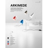 FANEUROPE LDT055ARK-NERO | Arkimede Faneurope stolna svjetiljka Luce Ambiente Design 36cm s prekidačem fleksibilna 1x E14 nikel, crno