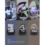 GLOBO 93020 | Globo fontana za sobu svjetiljka promjenjive boje 4x LED sivo, kamen