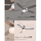 GLOBO 0333 | Alana Globo stropne svjetiljke ventilatorska lampa daljinski upravljač 2x E14 poniklano mat, srebrno, bijelo