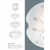 GLOBO 40404-2 | Burgundy Globo stropne svjetiljke svjetiljka 2x E27 poniklano mat, bijelo, prozirno