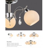 GLOBO 54711-5 | Perdita Globo stropne svjetiljke svjetiljka 5x E14 krom, poniklano mat, opal