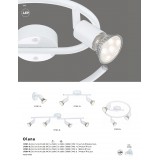 GLOBO 57381-1L | Olana-Oliwa Globo spot svjetiljka elementi koji se mogu okretati 1x GU10 250lm 3000K bijelo