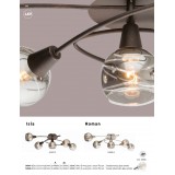 GLOBO 54347-5 | Roman-Lara-Isla Globo stropne svjetiljke svjetiljka 5x E14 980lm 3000K bronca, dim