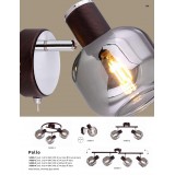 GLOBO 54303-2 | Pallo Globo spot svjetiljka elementi koji se mogu okretati 2x E14 bronca, krom, dim