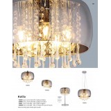 GLOBO 15809H | Kalla Globo stropne svjetiljke svjetiljka 5x E14 metal, dim, prozirno