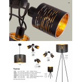 GLOBO 15342-3D | Tunno Globo stropne svjetiljke svjetiljka 3x E14 crno, zlatno