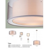 GLOBO 15190T | Theo Globo stolna svjetiljka 35cm s prekidačem 1x E14 poniklano mat, bijelo, sivo