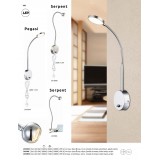 GLOBO 24103W | Pegasi Globo zidna svjetiljka s prekidačem fleksibilna, utična svjetiljka 1x LED 450lm 3000K krom, aluminij
