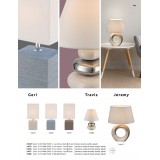 GLOBO 21675 | Geri Globo stolna svjetiljka 29cm s prekidačem 1x E14 krom, bež, bijelo