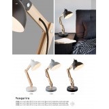 GLOBO 21503 | Tongariro Globo stolna svjetiljka sa prekidačem na kablu elementi koji se mogu okretati, s podešavanjem visine 1x E27 sivo, drvo, bijelo