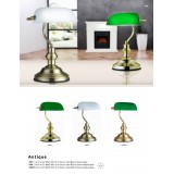 GLOBO 2491 | Antique Globo stolna svjetiljka 36cm s prekidačem 1x E27 zlatno, zeleno