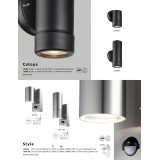 GLOBO 3201-2SL | Style Globo zidna svjetiljka sa senzorom 2x GU10 420lm 3000K IP44 čelik, opal