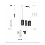 ITALUX MDM1787/3 BK | Lana-IT Italux visilice svjetiljka 3x E14 crno, krom, prozirno