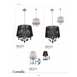 ITALUX MDM-2572/5 BK | Cornelia-IT Italux visilice svjetiljka 5x E14 krom, crno, prozirno