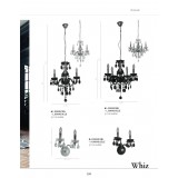ITALUX L.90690/3BL | Whiz Italux luster svjetiljka 3x E14 krom, crno, prozirno