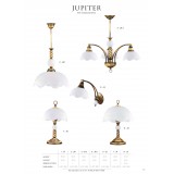 JUPITER 6 JG | JupiterJ Jupiter stolna svjetiljka 47cm sa prekidačem na kablu 1x E27 patinastost bakar, bijelo