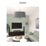 JUPITER 1608 EG G CH | Egida Jupiter stolna svjetiljka 65cm s prekidačem 1x E27 krom, sivo, kristal