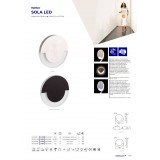 KANLUX 23100 | Kanlux-Sola Kanlux ugradbena svjetiljka okrugli Ø70mm 1x LED 13lm 3000K plemeniti čelik, čelik sivo, prozirno