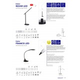 KANLUX 22341 | Franco Kanlux stolna svjetiljka sa tiristorski dodirnim prekidačem fleksibilna 1x LED 390lm 2700 - 3200K crno