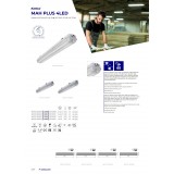 KANLUX 22803 | Mah-Plus-4LED Kanlux stropne svjetiljke armatura namenjeno za izvor svjetlosti T8 LED 1x G13 / T8 LED IP65 sivo, prozirna