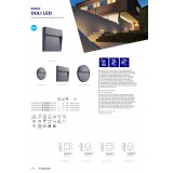 KANLUX 33750 | Duli Kanlux zidna svjetiljka četvrtast 1x LED 100lm 4000K IP54 antracit