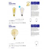 KANLUX 29637 | E27 7W -> 55W Kanlux Edison ST64 LED izvori svjetlosti filament 725lm 2500K 320° CRI>80