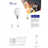 KANLUX 29628 | E14 6W -> 60W Kanlux mala kugla G45 LED izvori svjetlosti filament 810lm 2700K 320° CRI>80