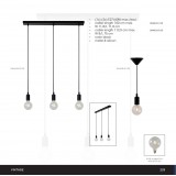LUCIDE 08408/03/30 | Fix Lucide visilice svjetiljka s mogućnošću skraćivanja kabla 3x E27 crno