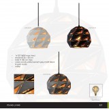 LUCIDE 21415/25/36 | Malunga Lucide visilice svjetiljka s mogućnošću skraćivanja kabla 1x E27 sivo, zlatno