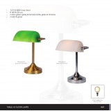 LUCIDE 17504/01/03 | BankerL Lucide stolna svjetiljka 30cm s prekidačem 1x E14 bronca, zeleno
