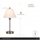 LUCIDE 12561/21/12 | Touch Lucide stolna svjetiljka 42cm sa dodirnim prekidačem 1x E14 krom saten, opal