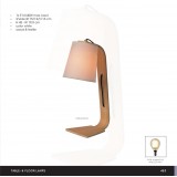 LUCIDE 06502/81/31 | NordicL Lucide stolna svjetiljka 45cm sa prekidačem na kablu 1x E14 bijelo, drvo