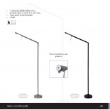 LUCIDE 12719/06/30 | Bergamo Lucide podna svjetiljka 120cm sa tiristorski dodirnim prekidačem elementi koji se mogu okretati 1x LED 400lm 3000K crno