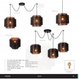 LUCIDE 02404/01/30 | Orrin Lucide visilice svjetiljka s mogućnošću skraćivanja kabla 1x E27 crno, smeđe