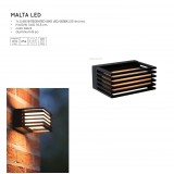 LUCIDE 15800/05/30 | Malta-LU Lucide zidna svjetiljka 1x LED 231lm 3000K IP54 crno, opal