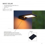 LUCIDE 22862/04/30 | Basic-LU Lucide zidna svjetiljka sa senzorom solarna baterija 1x LED 380lm 2700K IP44 crno