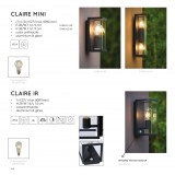 LUCIDE 27885/01/30 | Claire-LU Lucide zidna svjetiljka 1x E27 IP54 crno, prozirno
