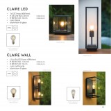 LUCIDE 27883/25/30 | ClaireL Lucide stolna svjetiljka 24,5cm 1x E27 IP54 crno, prozirno