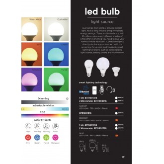 LUTEC 8731001316 | E27 9,2W Lutec obični A60 LED izvori svjetlosti smart rasvjeta 750lm 2700 <-> 6500K zvučno upravljanje, jačina svjetlosti se može podešavati, sa podešavanjem temperature boje, promjenjive boje, može se upravljati daljinskim upravl