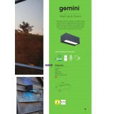LUTEC 5189120118 | LUTEC-Connect-Gemini Lutec zidna smart rasvjeta oblik cigle zvučno upravljanje, jačina svjetlosti se može podešavati, sa podešavanjem temperature boje, promjenjive boje, može se upravljati daljinskim upravljačem 1x LED 900lm 2700 <-&