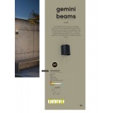 LUTEC 5104006012 | Gemini-Beams Lutec zidna svjetiljka lučni podešavajući kut rasejanja 1x LED 400lm 3000K IP54 crno mat