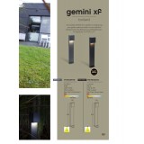 LUTEC 7104001118 | Gemini-XF Lutec podna svjetiljka oblik cigle 65cm 1x LED 750lm 4000K IP54 tamno siva, prozirno