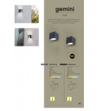 LUTEC 5189114118 | Gemini Lutec zidna svjetiljka četvorougaoni 1x LED 850lm 4000K IP54 tamno siva