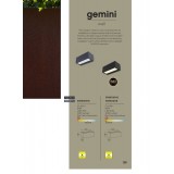 LUTEC 5189101118 | Gemini Lutec zidna svjetiljka oblik cigle 1x LED 1230lm 4000K IP54 tamno siva, prozirno