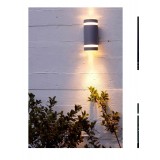 LUTEC 5604011118 | Focus-LUT Lutec zidna svjetiljka lučni 2x GU10 IP44 antracit siva, prozirno